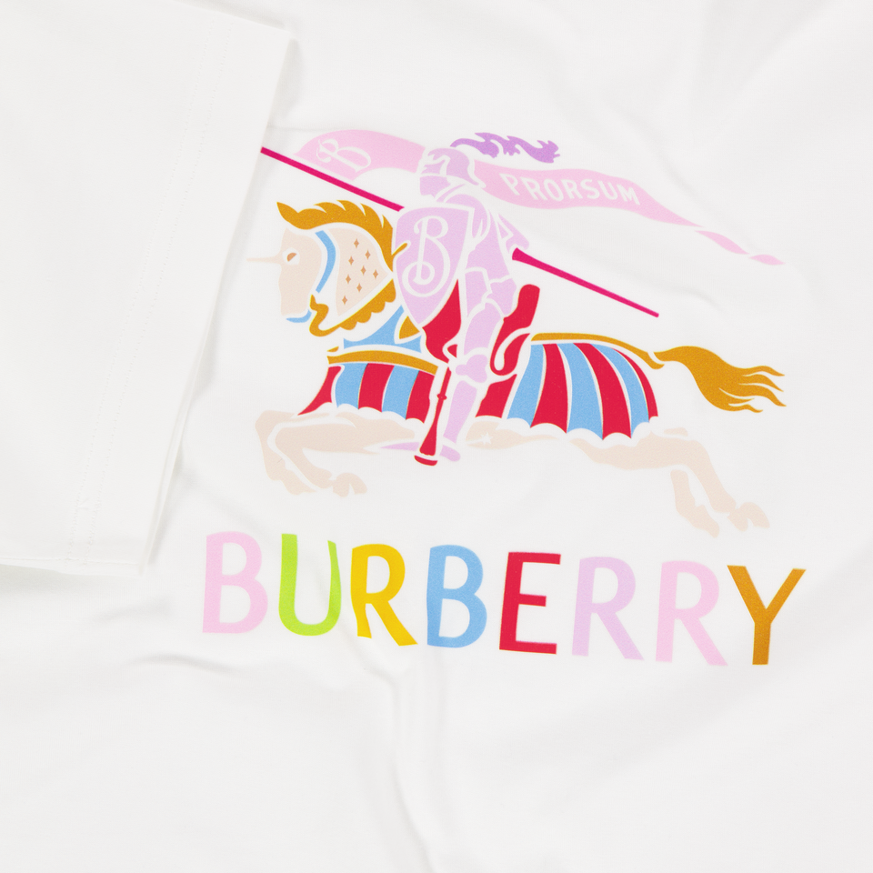 Burberry Kinder Mädchen T-Shirt In Grauweiß