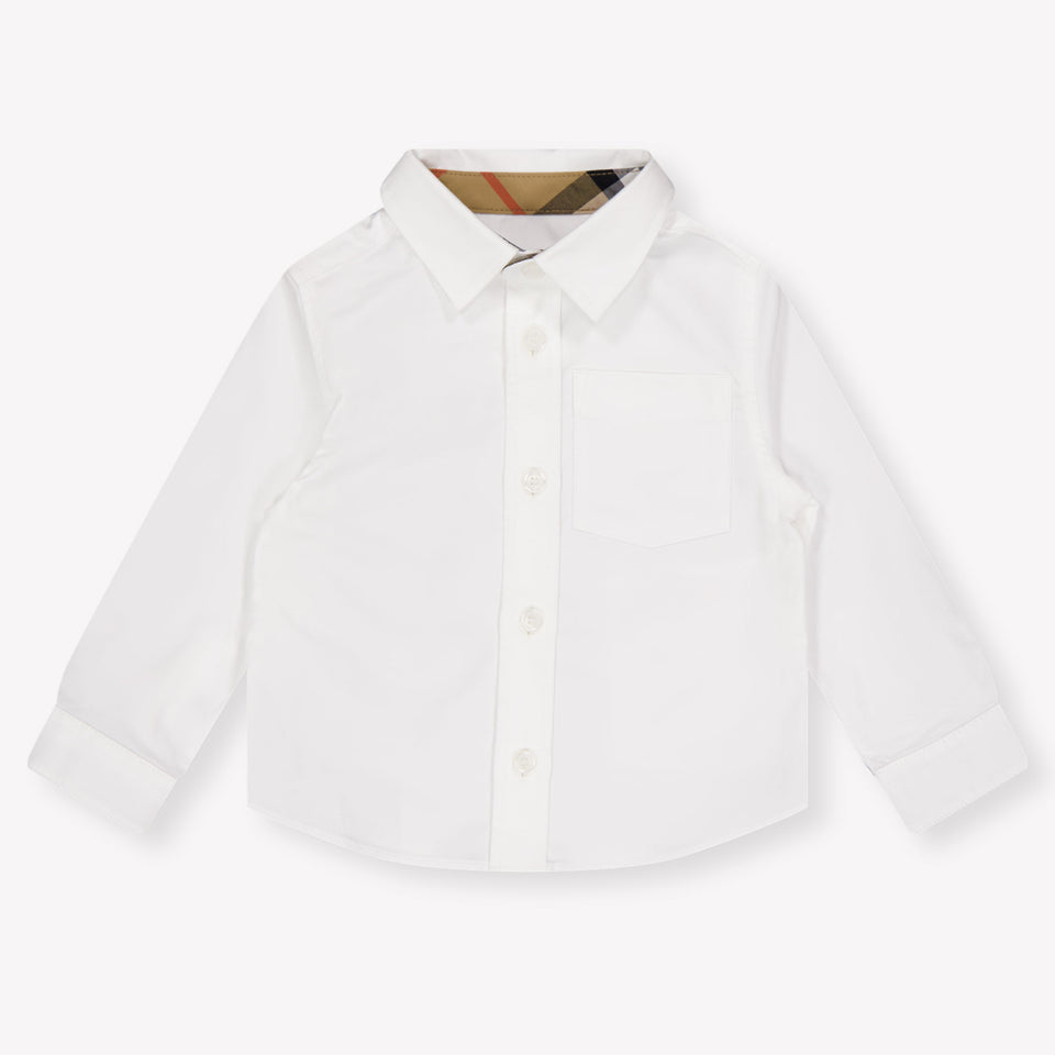 Burberry Owen Baby Jungen Bluse rein Weiß