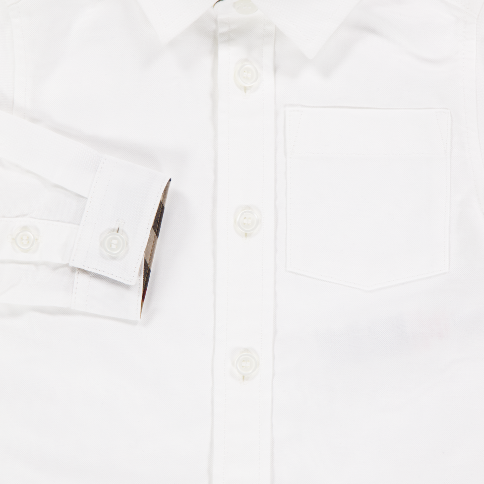 Burberry Owen Baby Jungen Bluse rein Weiß