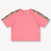 Burberry Bébé en cèdre Filles T-shirt dans Rose