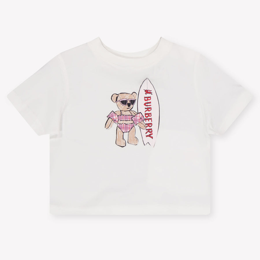 Burberry Bébé en peluche en cèdre Filles T-shirt en blanc cassé