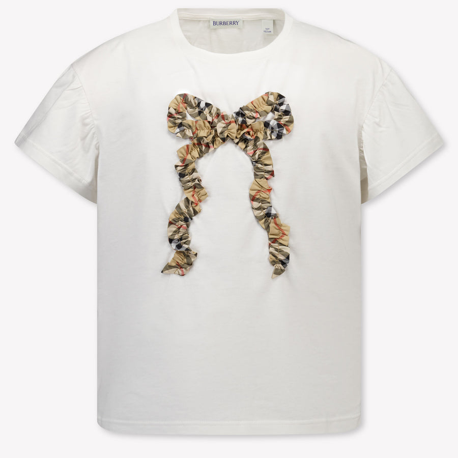 Burberry Roxy Bow Mädchen T-Shirt in Off-White