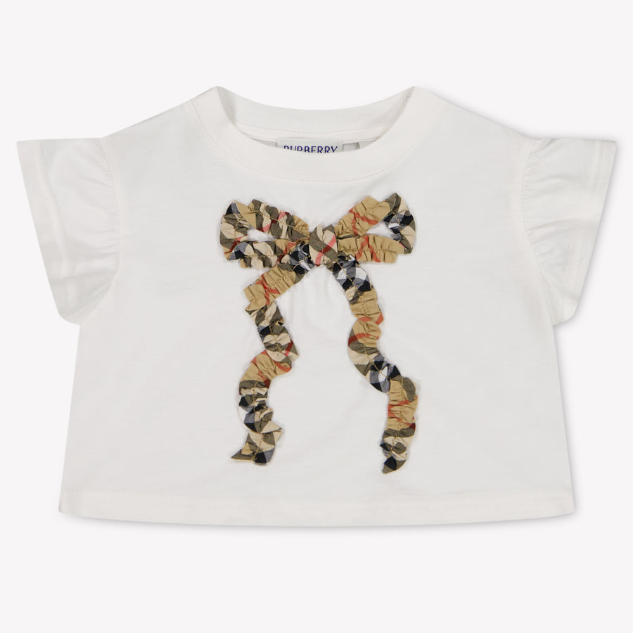 Burberry Roxy Bow Baby Meisjes T-Shirt In Off White