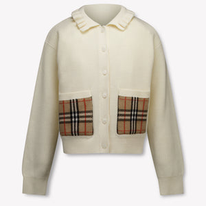 Burberry Rothwell Kinder Ragazze Cardigan dentro Off White