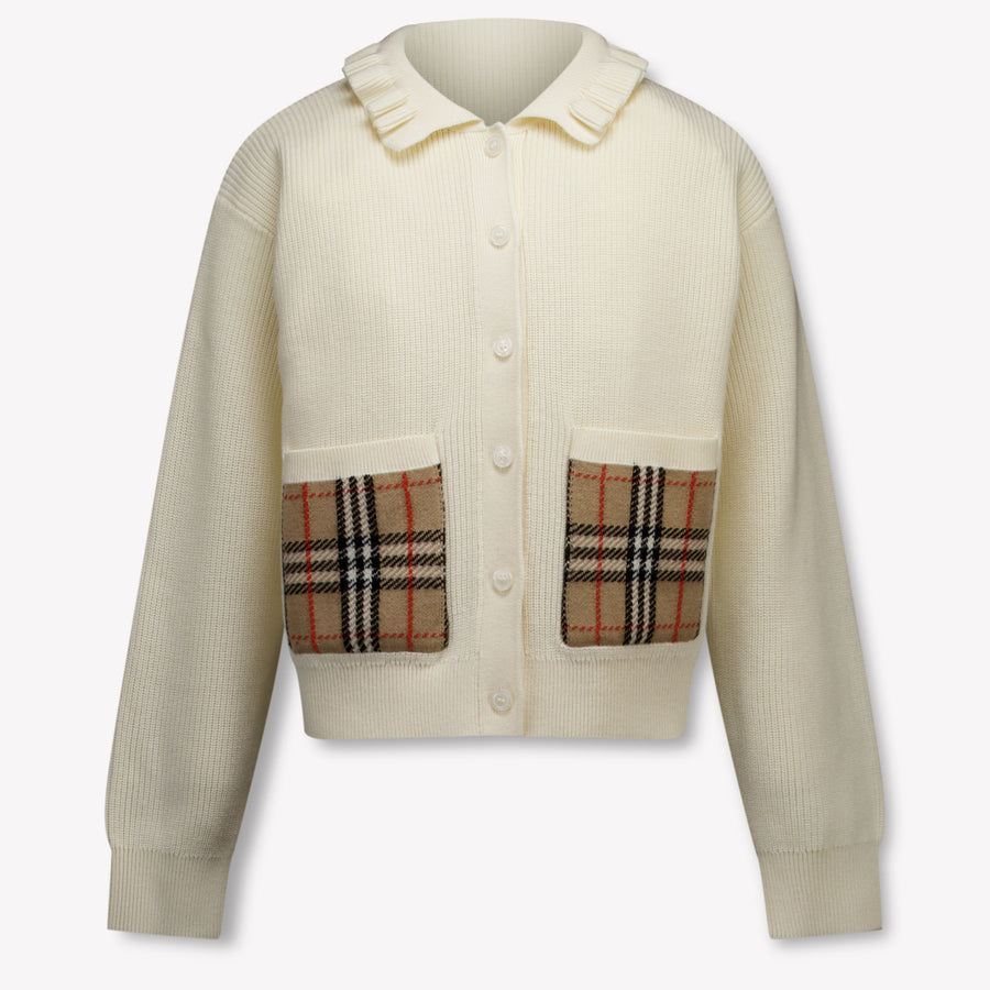 Burberry Rothwell Kinder Ragazze Cardigan dentro Off White