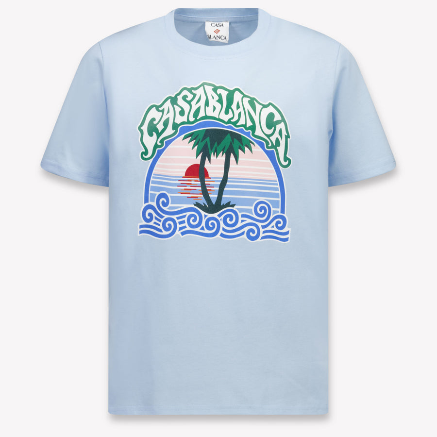 CASABLANCAEnfants Garçons T-shirt dans Bleu Clair