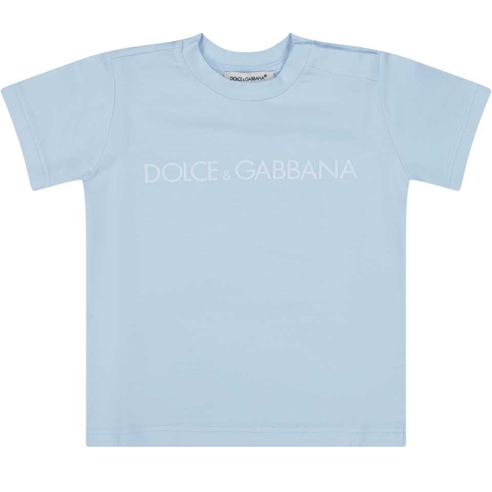 Dolce & Gabbana Baby Unisex T-Shirt Licht Blauw 3/6