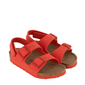 Sandálias infantis para crianças de Birkenstock vermelho