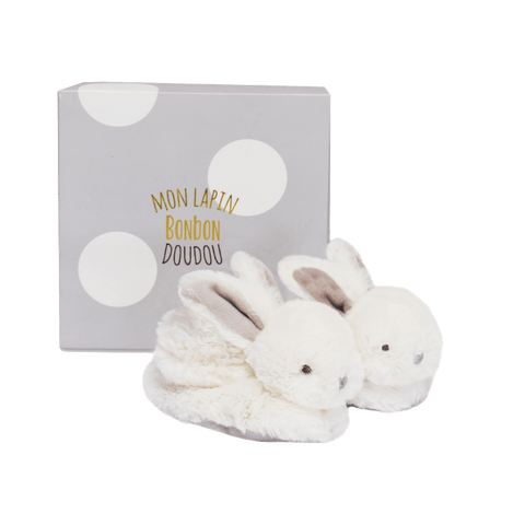 Doudou et compagnie baby pantoufles de blanc