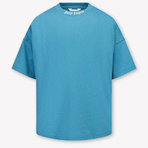 Palm Angels Kids Boys T-Shirt In Petrol