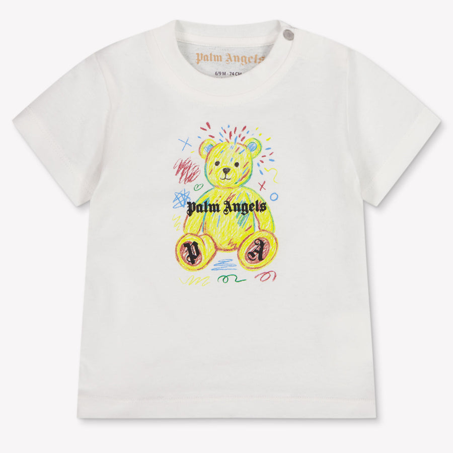 Palm Angels Bébé Garçons T-shirt en blanc cassé