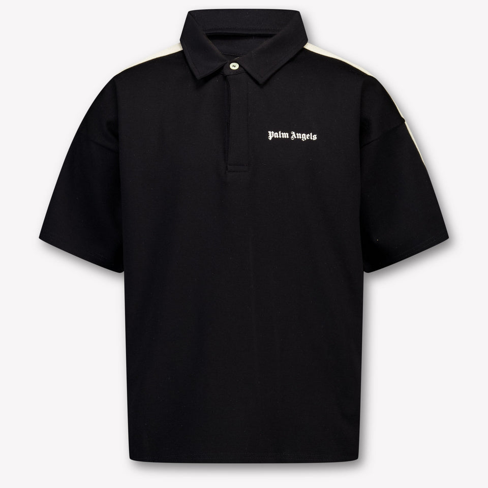 Palm Angels Kids Boys Polo In Black