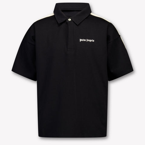 Palm Angels Kids Boys Polo In Black