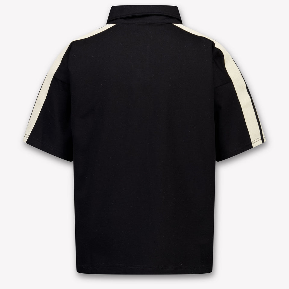 Palm Angels Kids Boys Polo In Black