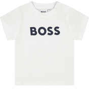 T-shirt boss per bambini bianchi