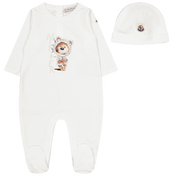 Moncler Baby Unisex Playsuit White
