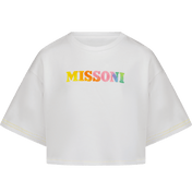 Camiseta de niñas de missoni blanca