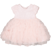 Monennalisa Baby Girls Dress Clear Pink