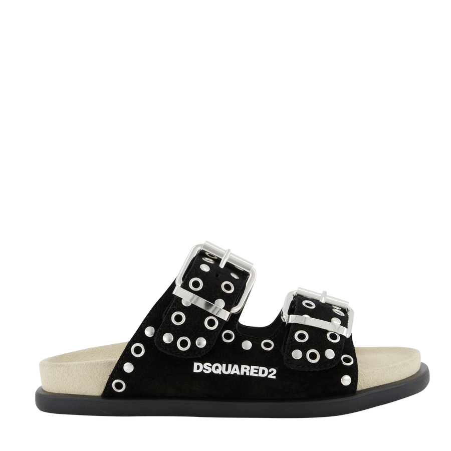 Dsquared2 Kinder Unisex Slippers Zwart