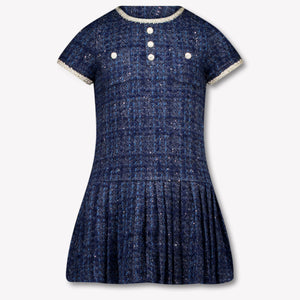 Prinsessefin Kinder Mädchen Kleid In Marineblau