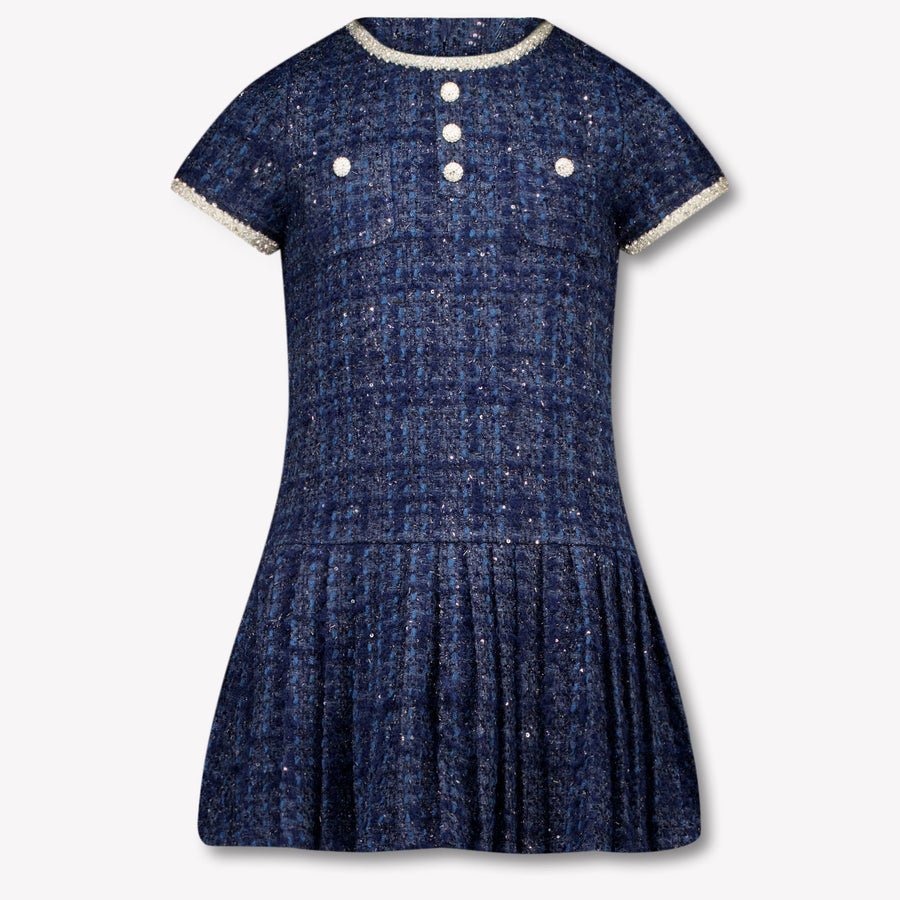 Prinsessefin Kinder Mädchen Kleid In Marineblau