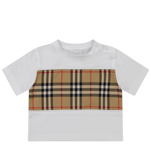 Burberry Baby Jongens T-Shirt Wit 6 mnd