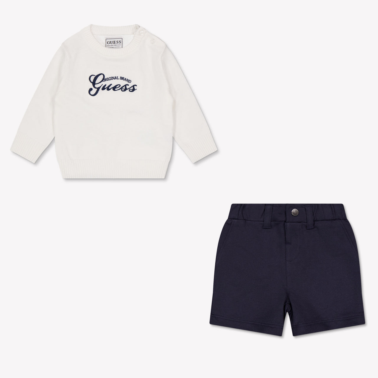 Guess Bébé Garçons Pull en blanc cassé