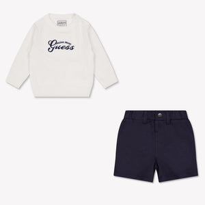 Guess Bébé Garçons Pull en blanc cassé