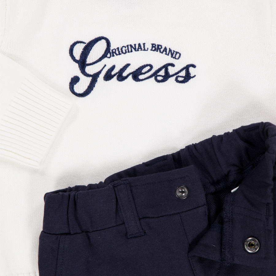 Guess Bébé Garçons Pull en blanc cassé