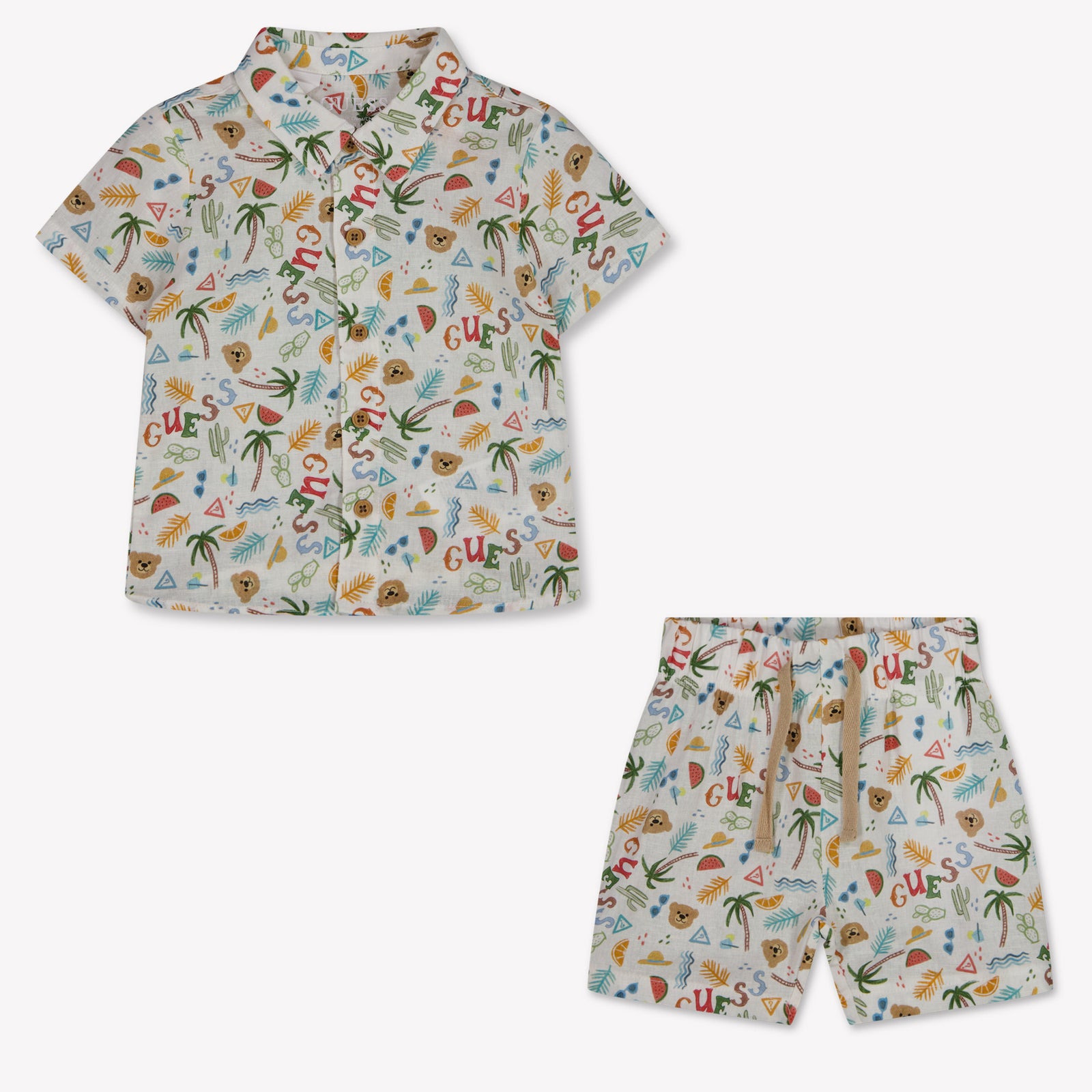 Guess Bébé Garçons Ensemble en blanc cassé