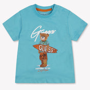 Guess Bébé Garçons T-shirt en turquoise
