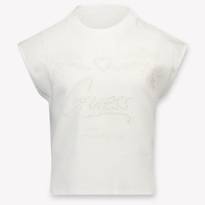 Guess Enfants Filles T-shirt en blanc cassé