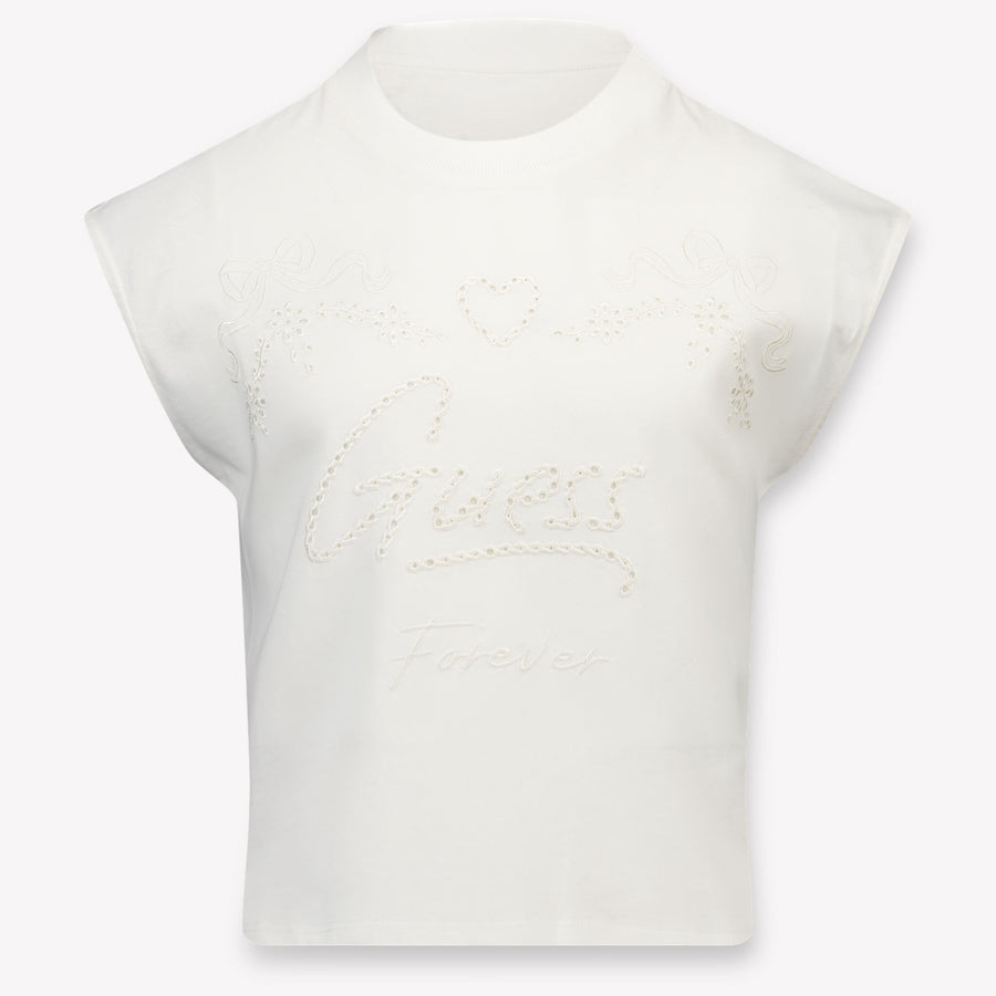 Guess Enfants Filles T-shirt en blanc cassé