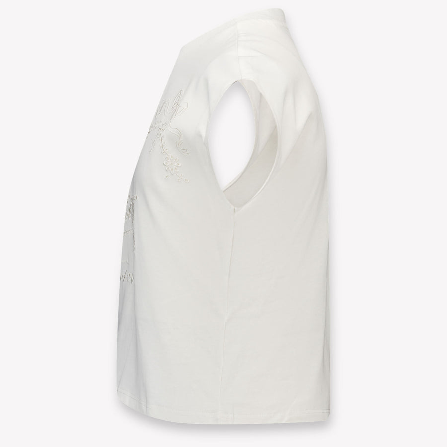 Guess Enfants Filles T-shirt en blanc cassé