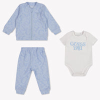 Guess Baby Unisex Set In Light Blue