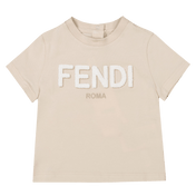 Fendi Baby Unisex Camiseta Beige