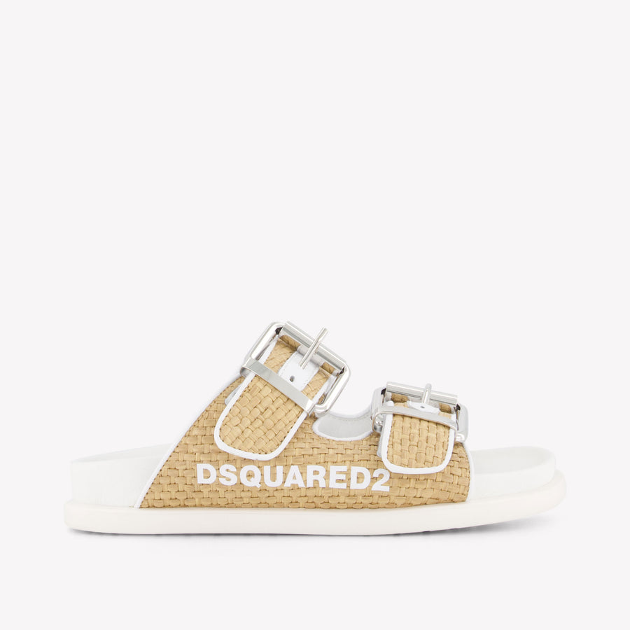 Dsquared2 Girls Slides in Beige