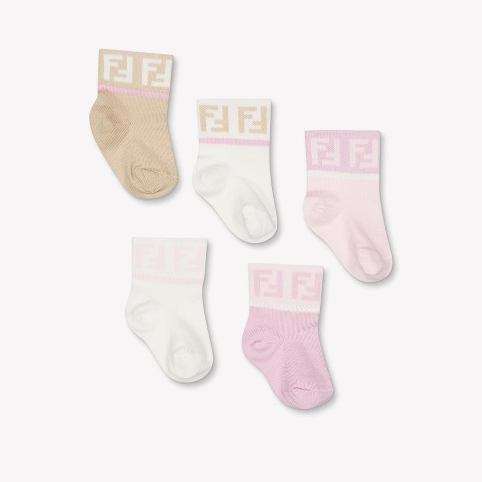 Fendi bebe Chicos Calcetines adentro Rosa claro