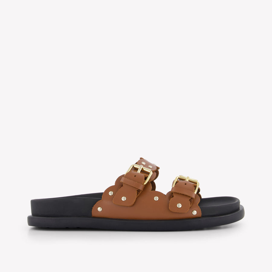 Twinset Mädchen Pantoletten in Camel