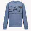 EA7 Enfants Garçons Pull en Bleu Clair