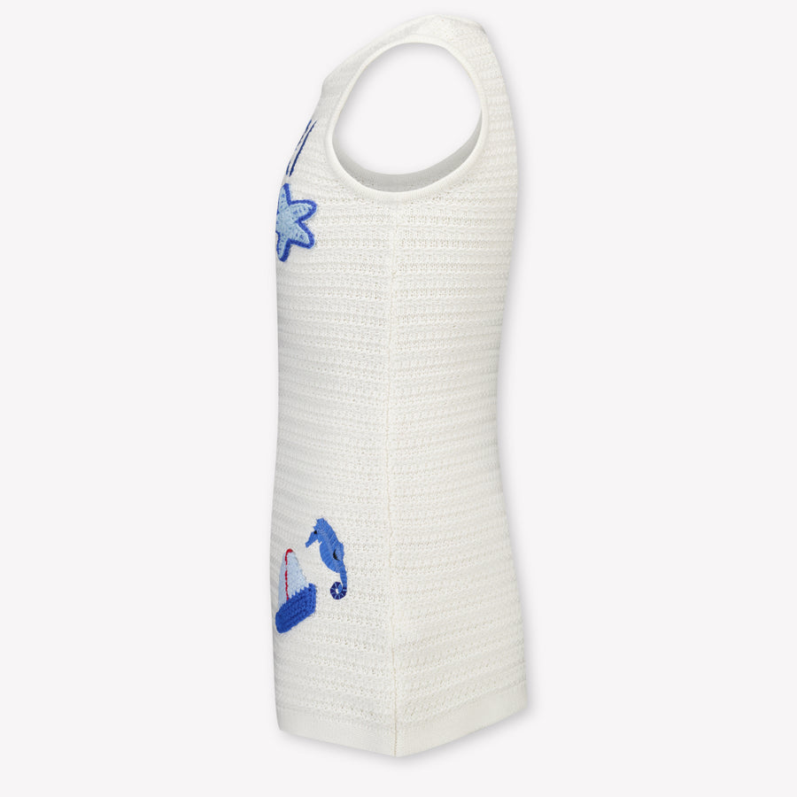 MC2 Saint Barth Enfants Filles Robe en blanc cassé