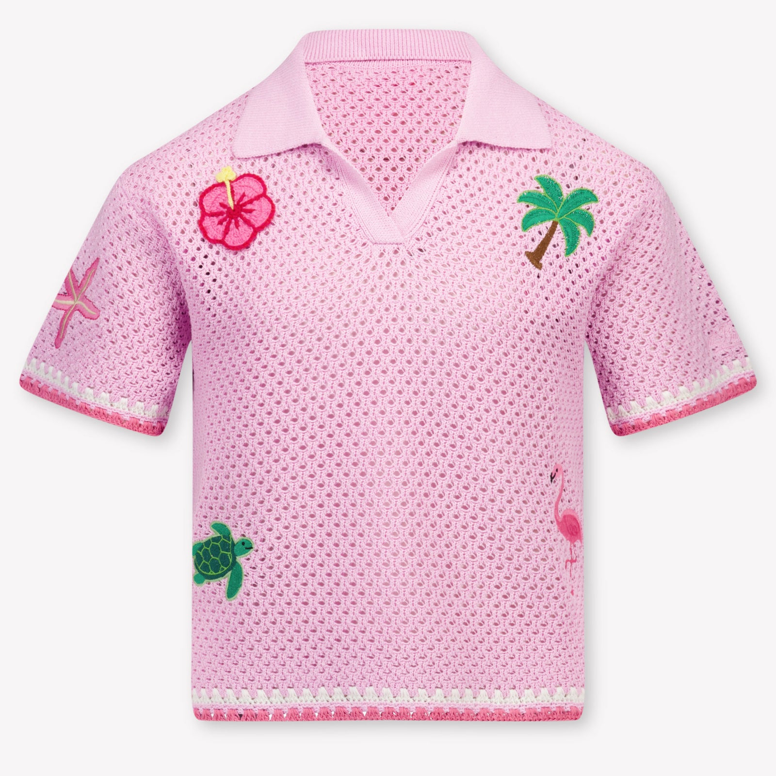 MC2 Saint Barth Kids Girls Polo In Pink