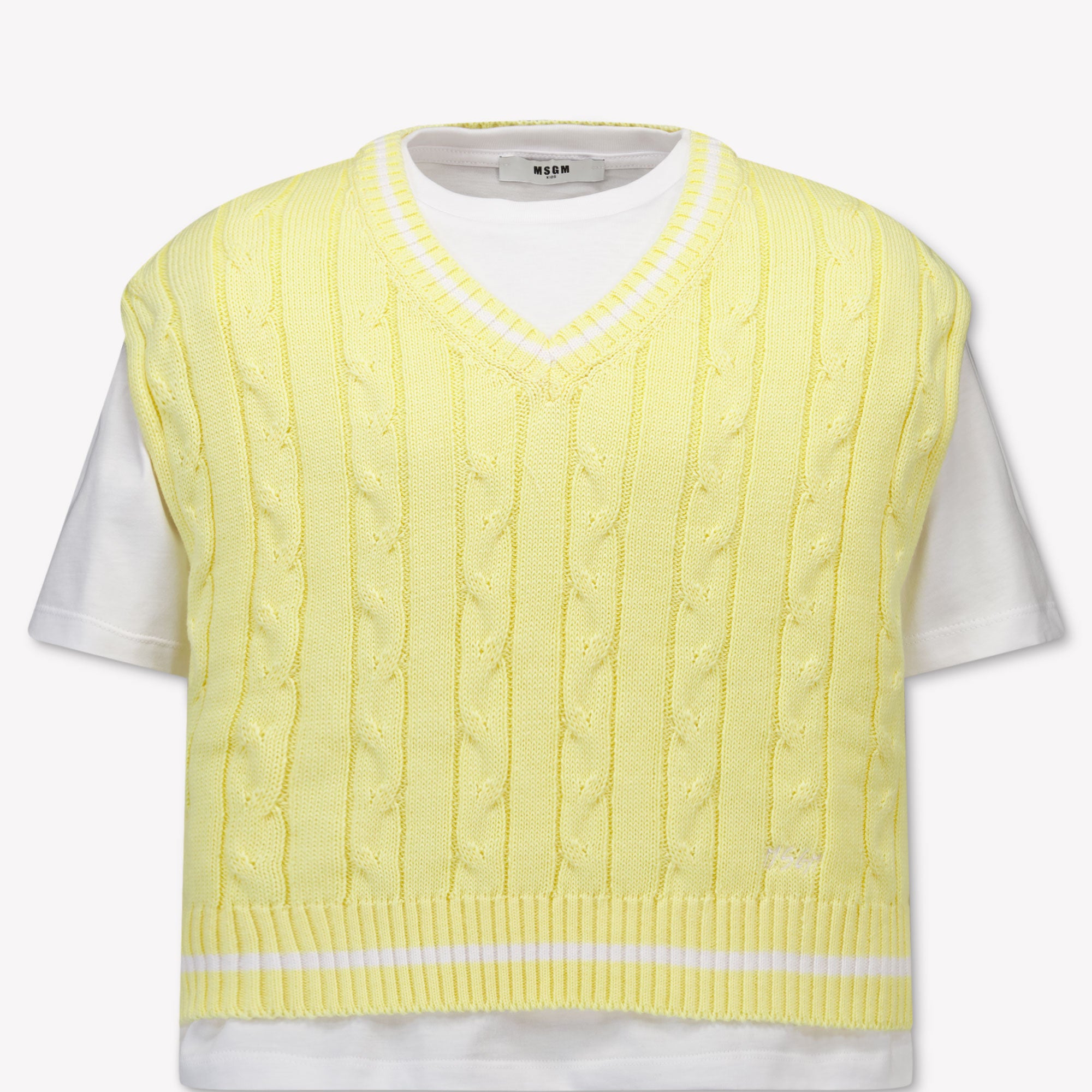 MSGM niños Chicas Camiseta adentro Amarillo