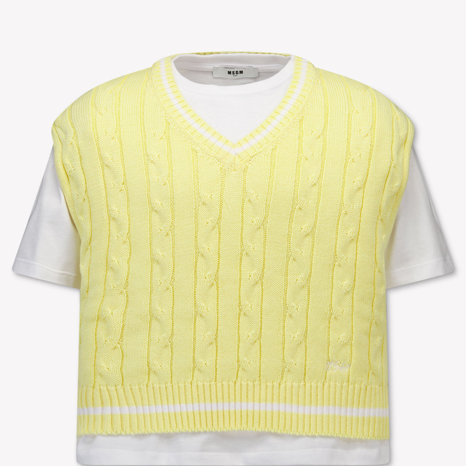 MSGM Enfants Filles T-shirt dans Jaune