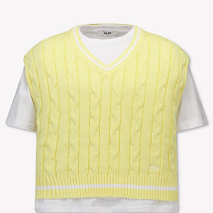 MSGM Kinder Mädchen T-Shirt In Gelb