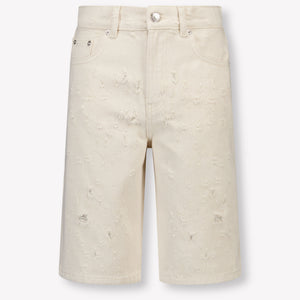 MSGM Enfants Garçons Short en blanc cassé