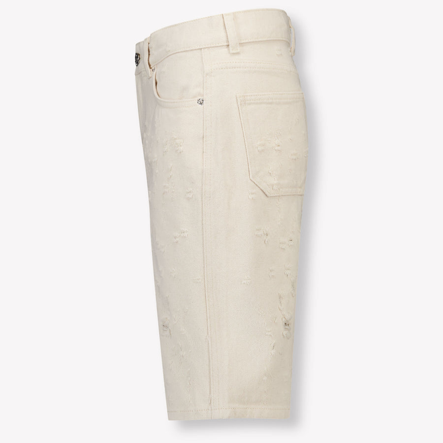 MSGM Enfants Garçons Short en blanc cassé
