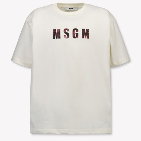 MSGM Kids Boys T-Shirt In OffWhite