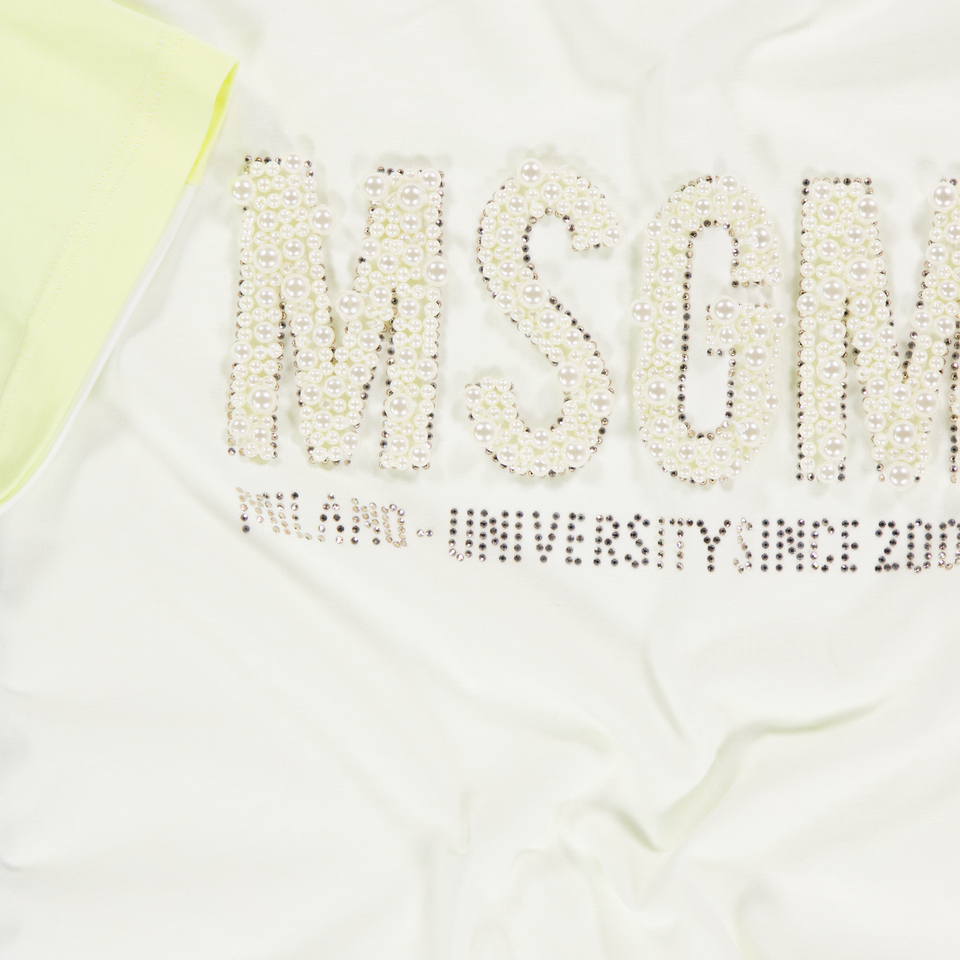 MSGM Kids Girls T-Shirt In White