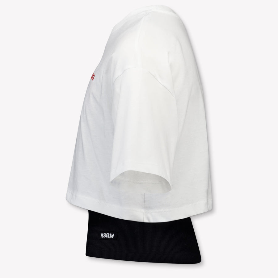 MSGM Kinder Mädchen T-Shirt In Weiß